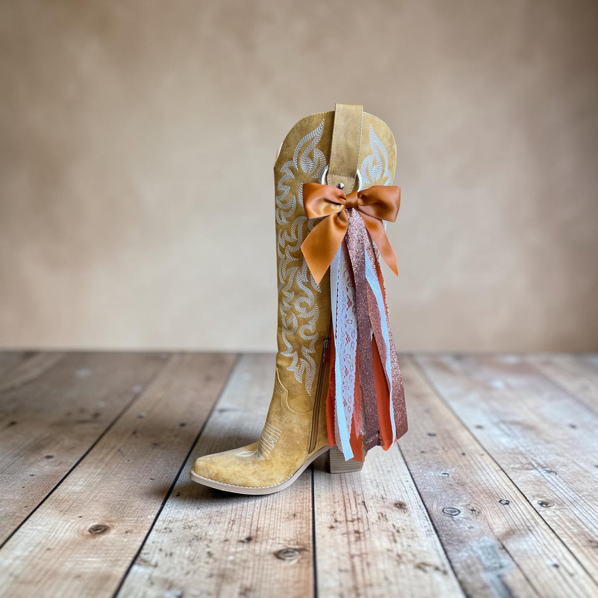Burnt Orange Bliss Boot Bows