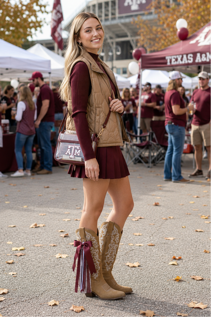 Maroon Midnight Boot Bows